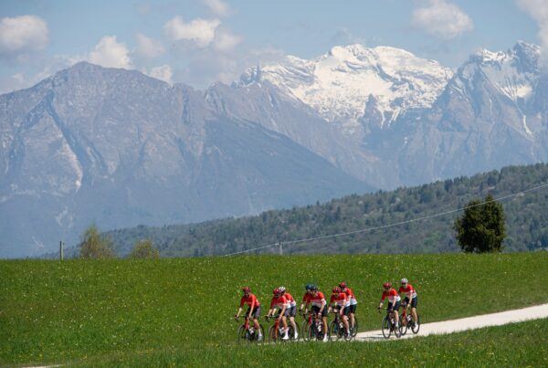 riding through dolomites